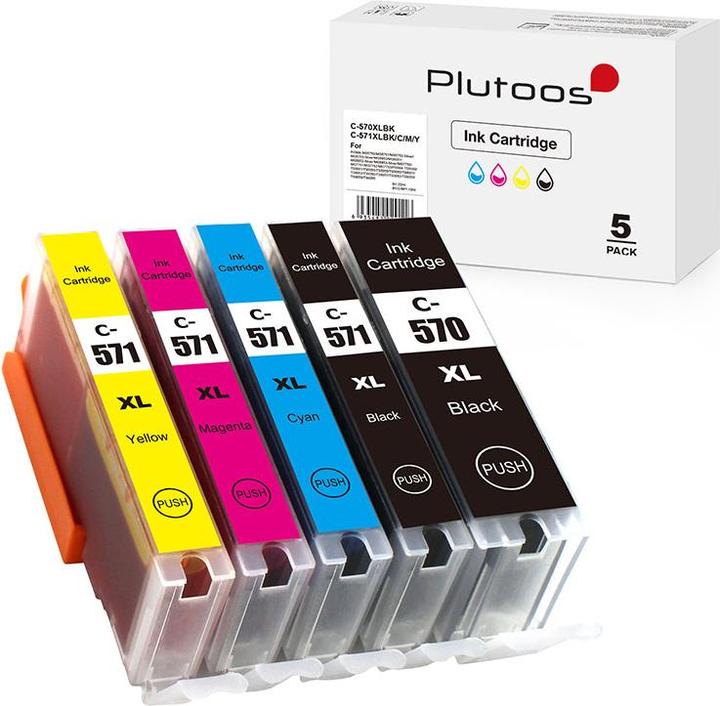 Image du produit Plutoos Cartouches Canon PGI-570 CLI-571 XXL compatibles, jeu de 5 couleurs (M, C, Y, PBK, CF)