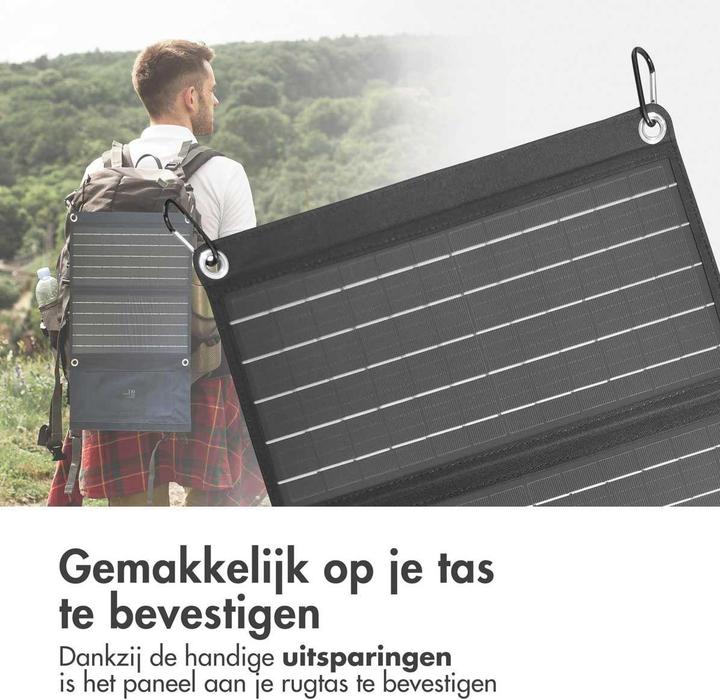 Actual product image iMoshion Opvouwbaar Universeel Zonnepaneel - Powerbank Zonnenergie 21 Watt - Draagbaar (21 W)