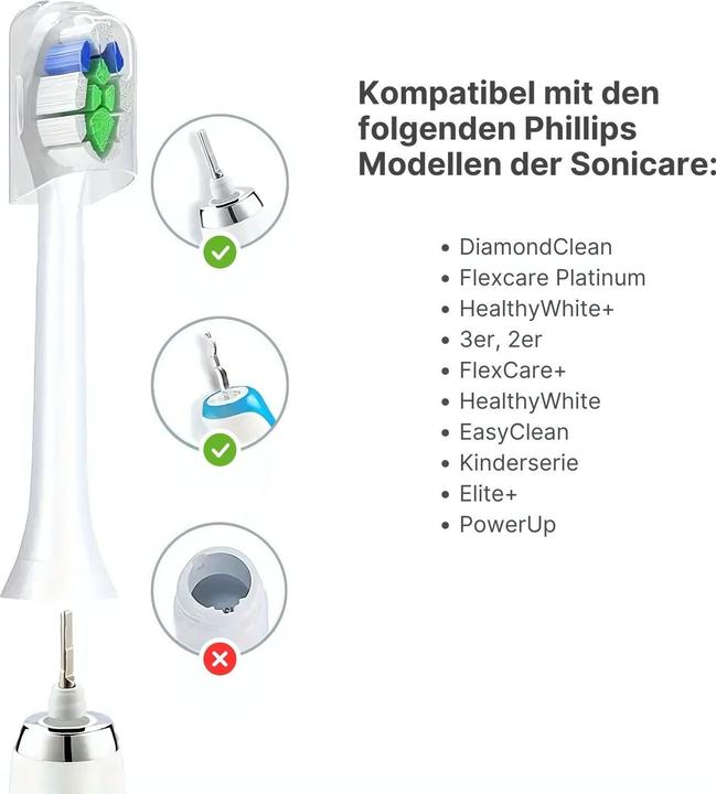 Image du produit Hermex Brosse à dents sonique Tête de brosse à dents alternative pour Philips Sonicare W2 (8 x)