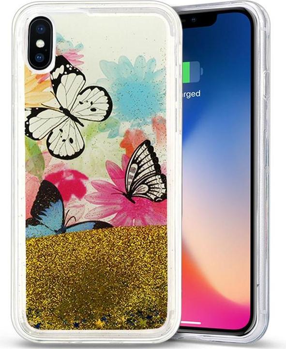 Actual product image Zizo Liquid Glitter Star Case - iPhone X case (butterflies) (Apple iPhone X)
