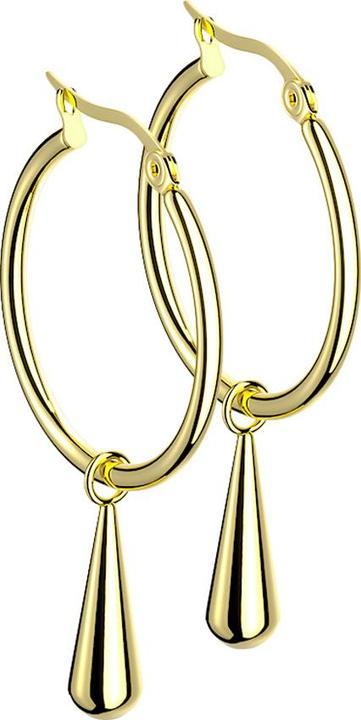 Star Piercing Ohrring vergoldet Anhänger Tropfen (ohne Messing, Chirurgenstahl 316L)