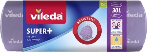 Image du produit Vileda Sacs poubelle SUPER+ 30,0 l violet, 15 pcs. (15 x, 30 l)