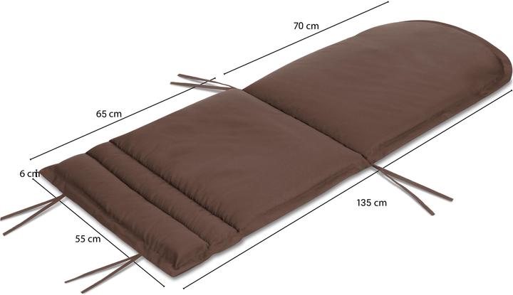 Produktbild Aspero 2 x Stuhlauflage für Adirondack Gartenstuhl (140 x 55 x 6 cm)