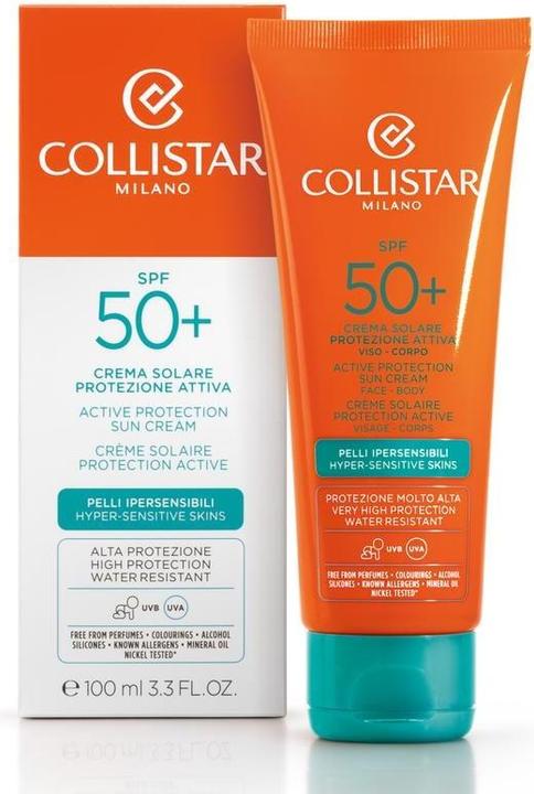Image du produit Collistar CS Sun - Active Protection Sun Cream visage & corps SPF50+ (Crème solaire, SPF 50, 100 ml)