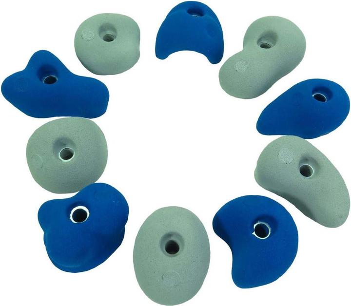 Actual product image Kletterbude Climbing holds for children complete set StarterKids sprouts, made in Germany (Blue-Grey)