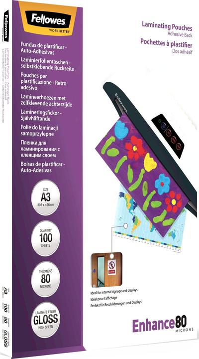 Immagine prodotto Fellowes Foglio di laminazione A3 80 mic autoadesivo - 100 pezzi (A3, 100 Pezzo/i, 160 µm)