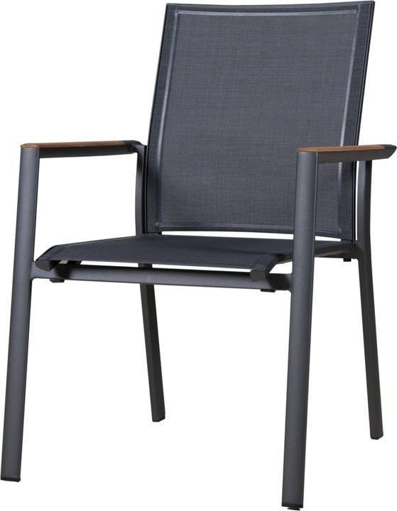 Image du produit Zebra Gamme de mobilier de jardin FLY FLY Fauteuil graphite avec accoudoirs en teck