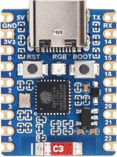 Actual product image WaveShare ESP32-C6 Zero Mini development board