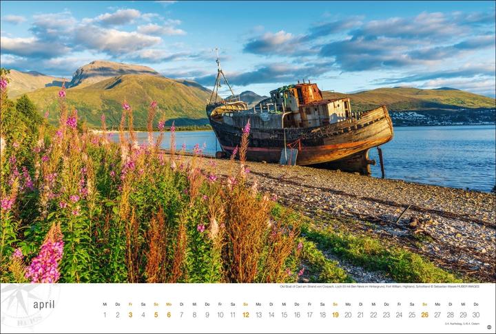 Actual product image Schottland Globetrotter Kalender 2026 - Von wilden Küsten, Seen und Bergen (Hardcover, German)