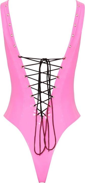 Actual product image Black Level Lacquer bodysuit (L)