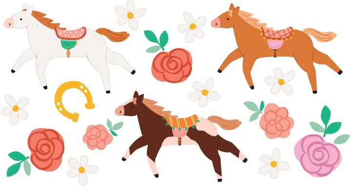 Actual product image Partydeco Tattoo set horse mix, 16 pieces