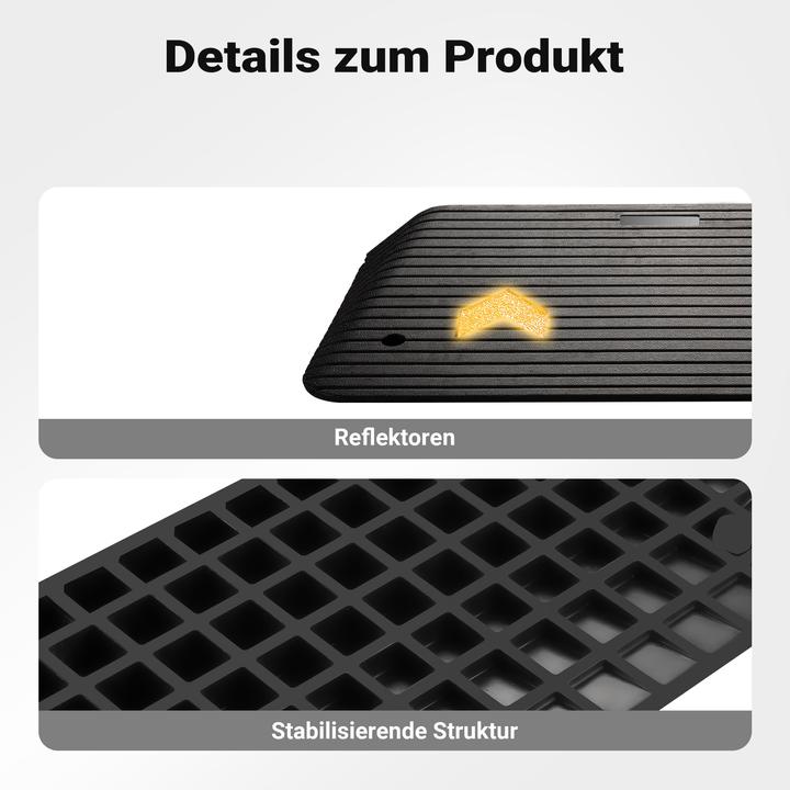Produktbild Wiltec Schwellenrampe Gummi 902x533x89mm Rampe 50t Auffahrrampe Rollstuhl Auto
