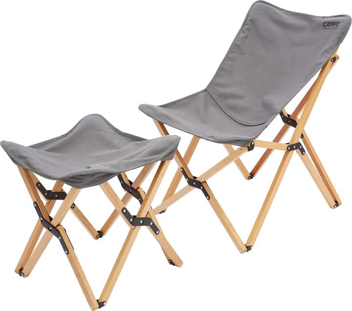 Produktbild Campz Buchenholz Faltstuhl Set mit Hülle und Fussstütze