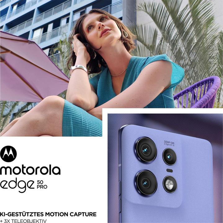 Actual product image Motorola Edge 50 Pro (512 GB, Luxe Lavender, 6.65", SIM + eSIM, 50 Mpx, 5G)