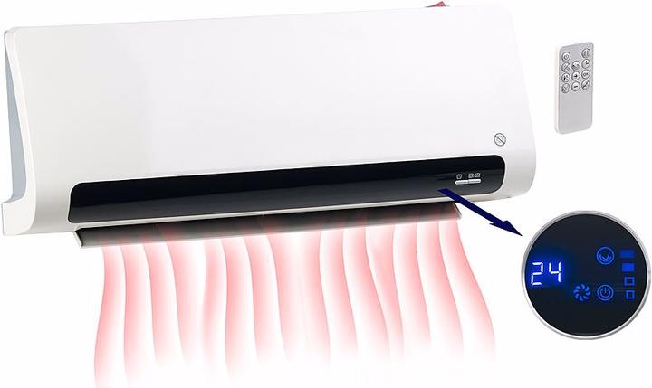 Image du produit Carlo Milano Radiateur soufflant mural design avec thermostat et oscillation (2.20 W)