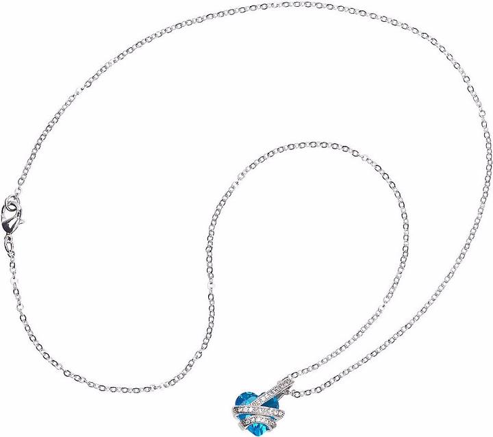 Image du produit St. Leonhard Collier avec pendentif en zircon bleu en forme de coeur et pierres précieuses (Laiton)