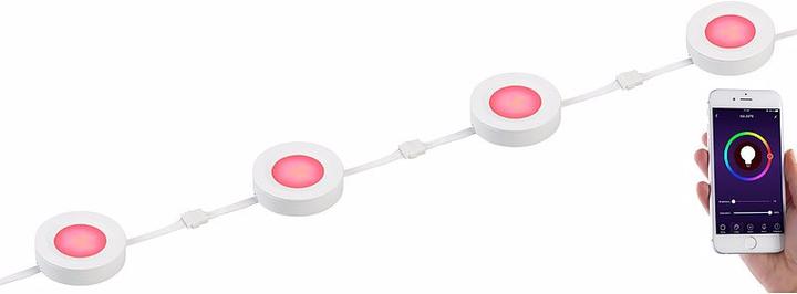 Image du produit Lunartec Jeu de 4 lampes d'extension pour les luminaires d'agencement LED ULA-100 (RGBW, 7 cm)