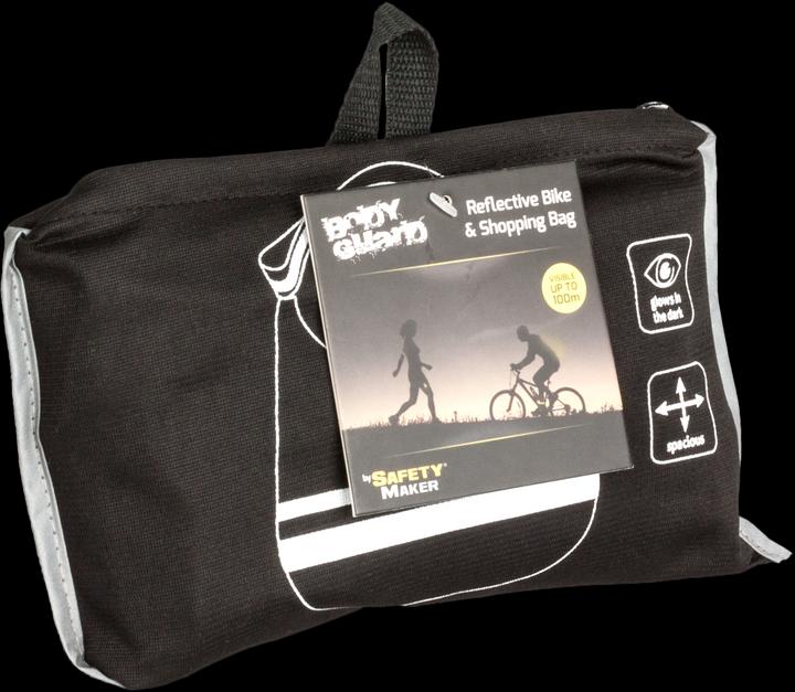 Actual product image SafetyMaker Shopping bag with reflective stripes black