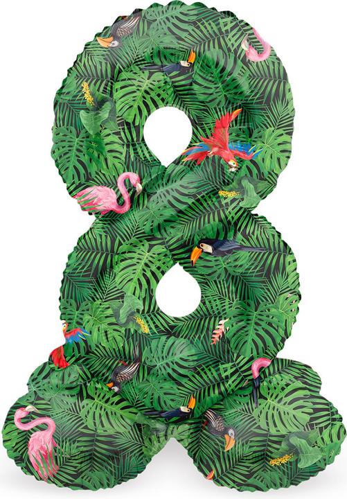 Actual product image Folat Standing Foil Balloon Number 8 Jungle Vibe - 41 cm (1 x)
