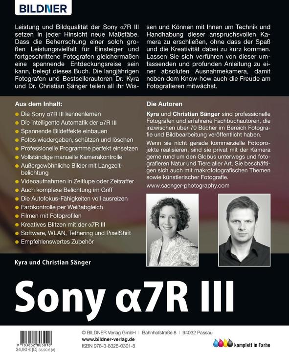 Actual product image Sony Alpha 7R III (German, Kyra Singer, Dr Christian Sänger, Dr Kyra Sänger, Christian Singer, 2018)