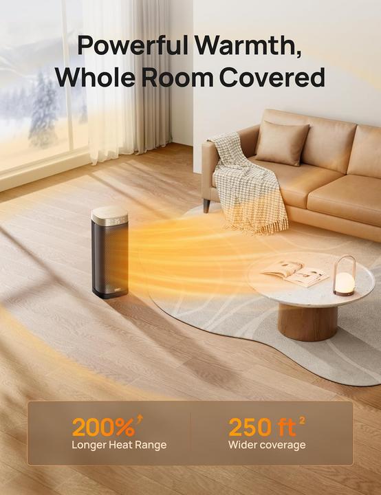 Actual product image Dreo Solaris Slim H2 Heizlüfter mit Thermostat (2000 W)