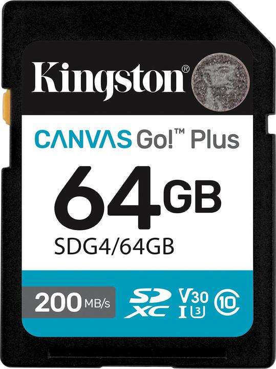 Immagine prodotto Kingston Card Canvas Go Plus SDG4 (64 GB, SDXC, U3, UHS-I)