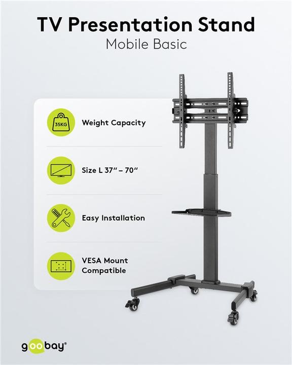 Immagine prodotto Goobay Supporto per presentazione TV Basic L (Universale, 70", 35 kg)