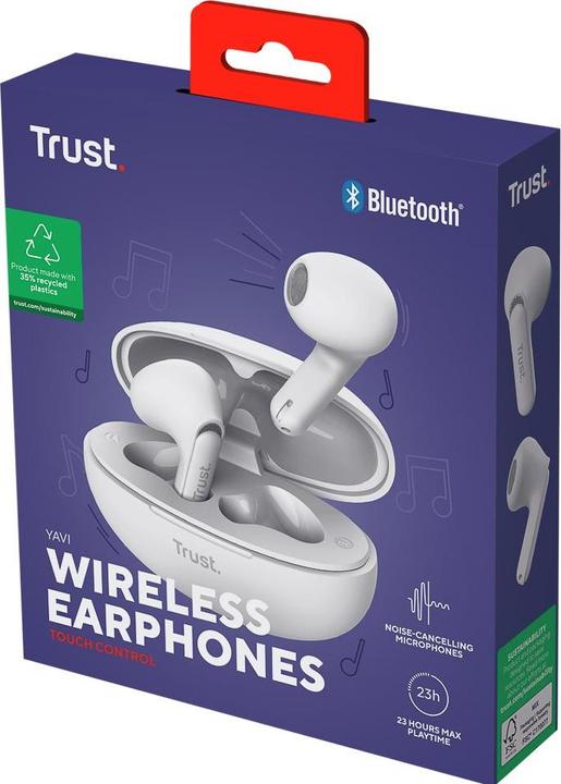 Actual product image Trust Yavi Bt Enc Earphones White (ANC, 6 h, Cable)
