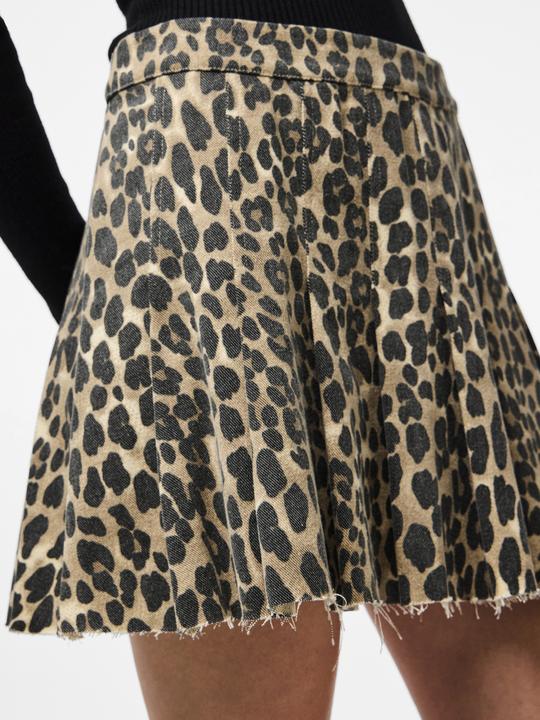 Image du produit Pieces PCJUNIA PLISSEE DENIM LEOPRINT Minirock (S)
