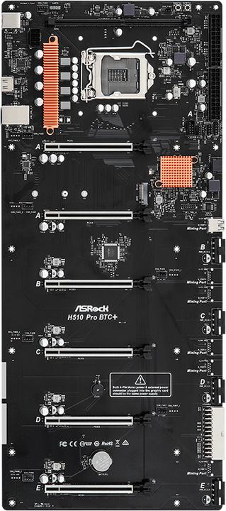 Produktbild AsRock H510 Pro BTC+ (LGA 1200, Intel H510, Speziell)