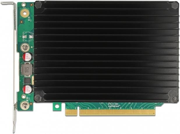 Actual product image Delock PCI Expr x16 card > 4x int NVMe M.2 Key M heat sink