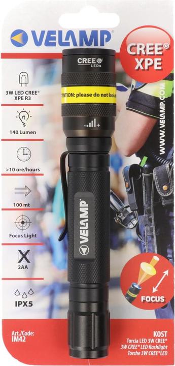 Image du produit Velamp Taktische Taschenlampe, fokussierbar, extrem leicht