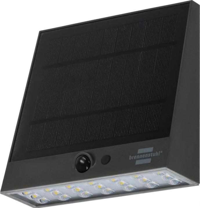 Brennenstuhl SOL 1000 Plana 1173740002 Solar-Wandlampe 3.9 W Neutralweiss Grau (1000 lm, IP54)