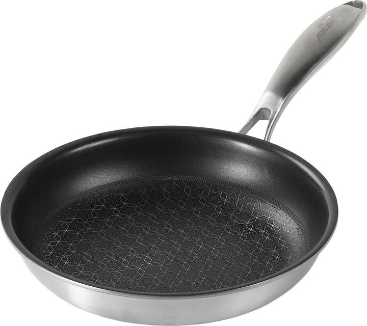 Actual product image Silverstar Stainless steel pan 20 cm with non-stick coating for induction and oven (20 cm, Pan set + pot set, Stainless steel)