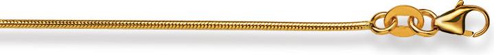 Natsumi Schmuck Halskette Gelbgold 18K/750 Schlange matt 1.1mm (750/18 K Gelbgold, 38 cm)