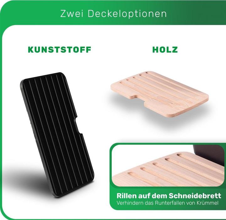Produktbild Novaliv Brotkasten Plastik mit Deckel 32x20x16,5cm Dose für Brot Brotkasten Kunststoff