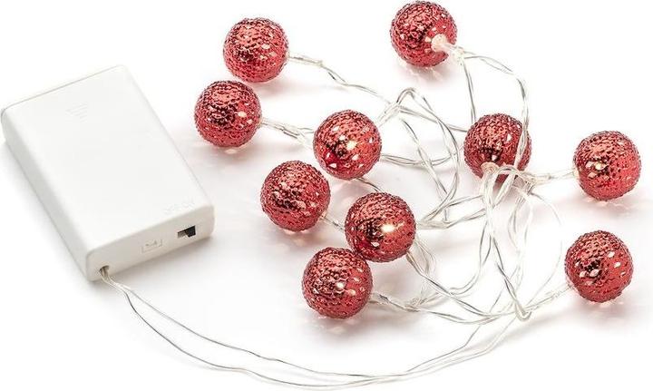 Actual product image Konstsmide LED decorative light chain, small red metal balls (1.20 m)