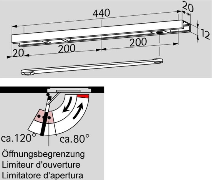 Actual product image Dormakaba Guide rail G 96 N20 K8/12 (Room door, Entrance door, Wooden door, French window, Indoor)