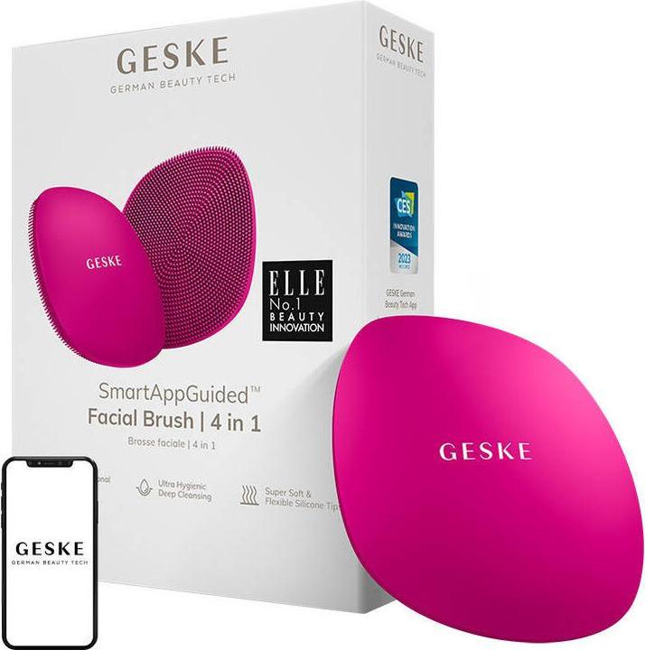 Actual product image Konjac Sponge Szczoteczka do czyszczenia twarzy 4w1 Geske z Aplikacją (magenta)