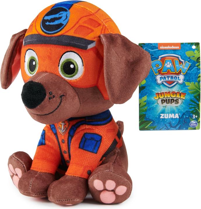 Actual product image Spin Master PAW Patrol Jungle Pups, Chase 8-Inch Plush, Stuffed Animal Kids Toys for Boys & Girls Ages 3 and Up (19.05 cm)