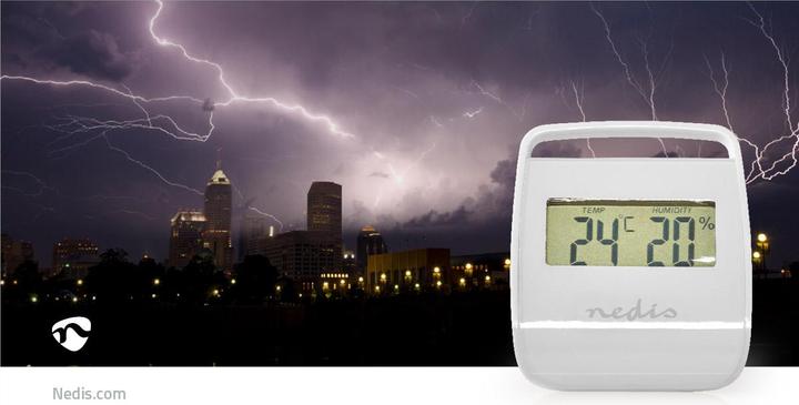 Produktbild Nedis Digitales Thermometer | Innenbereich | Raumtemperatut | Raumfeuchtigkeit | Weiss