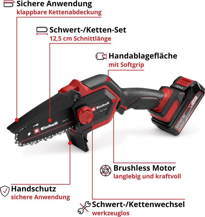 Actual product image Einhell Akku-Astkettens?ge GE-PS 18/15 Li Bag Kit (Battery chain saw)