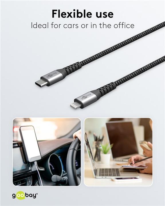 Produktbild Goobay USB C — Lightning (0.50 m, USB 4.0, 60 W)