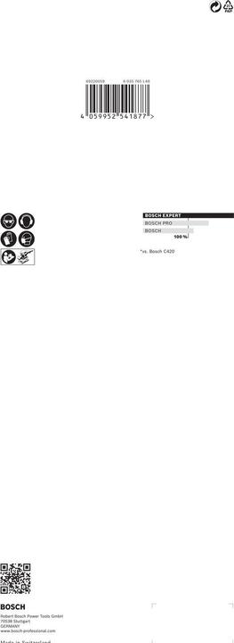 Immagine prodotto Bosch Professional Zubehör EXPERT C470 Carta abrasiva con 14 fori per levigatrici orbitali, 115 x 280 mm, G 120, 10 pezzi. (120)