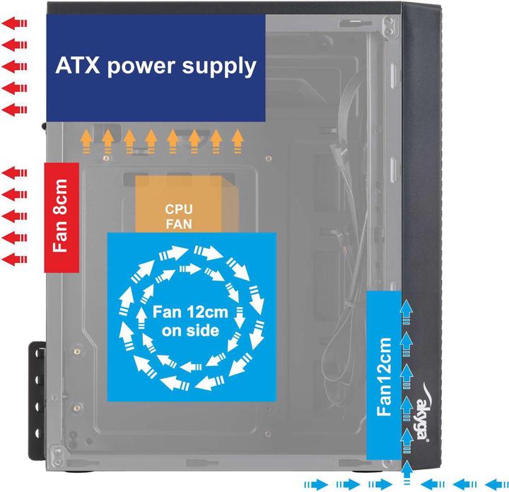 Produktbild Akyga AK35BK (mATX, Flex-ATX, Mini-ITX)