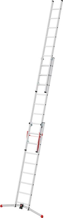 Actual product image Hailo S100 ProfiLOT, aluminium combination ladder 3-section, 2x9 + 1x8 rungs (Stepladder, 19 cm)