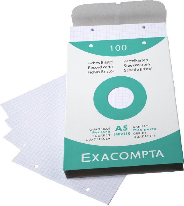 Image du produit Exacompta Fiches (A5, 205 g/m², 100 x)