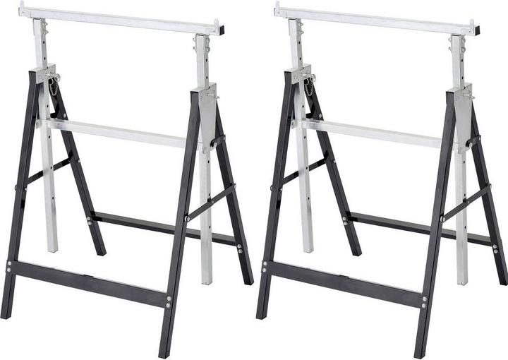 Image du produit Toolcraft 200kg Chevalet d'échafaudage pliable, réglable en hauteur (L x P) 680mm x 580mm 12.7kg 2p. (68 cm, 58 cm)