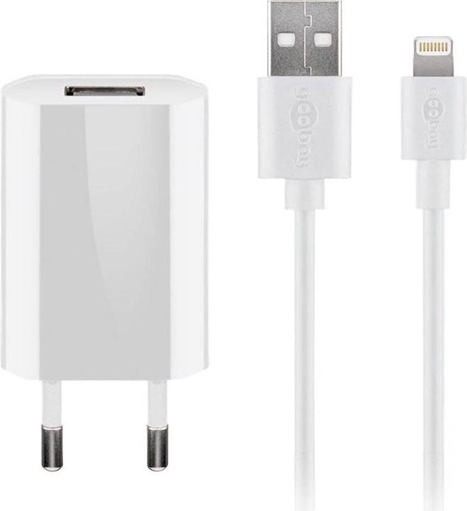 Goobay USB-A Ladegerät Slim mit Apple Lightning Kabel (5 W)