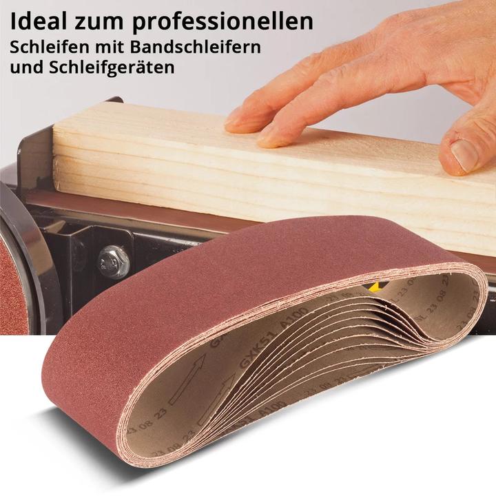 Produktbild Stahlwerk Schleifband 10er Set 915 x 100 mm K100 Körnung Universal-Schleifpapier (K100)